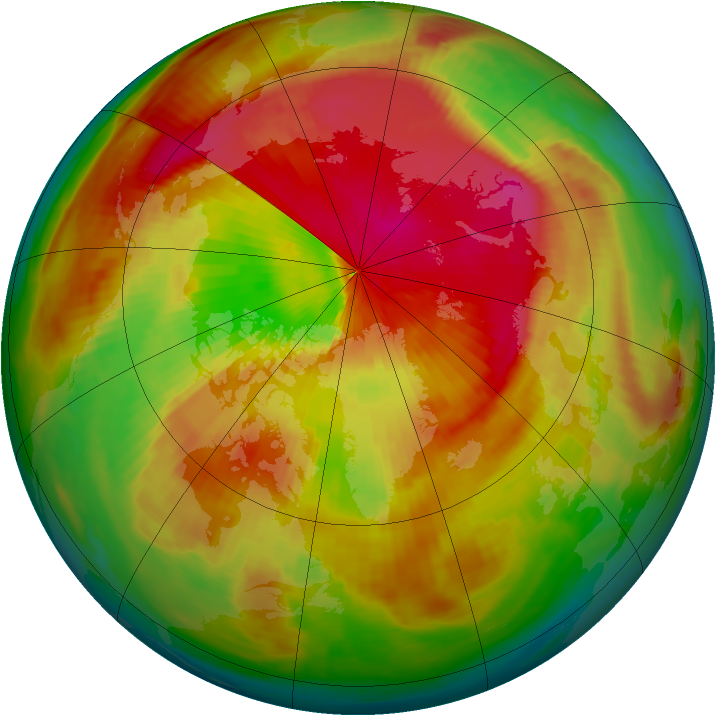 Arctic ozone map for 17 April 1988